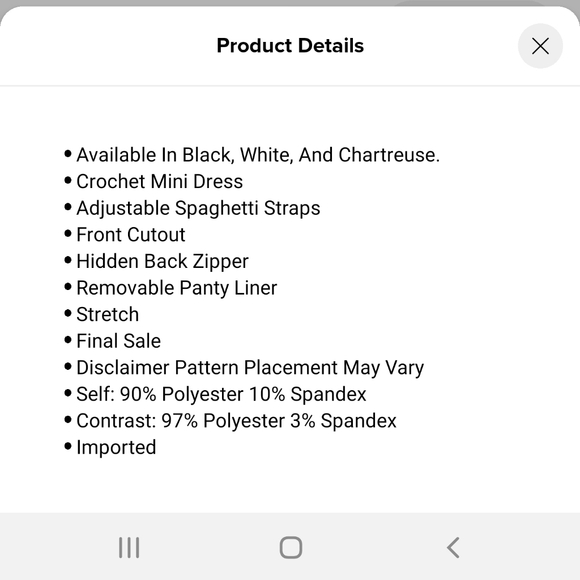 New! Crochet Mini white Dress - Picture 4 of 4